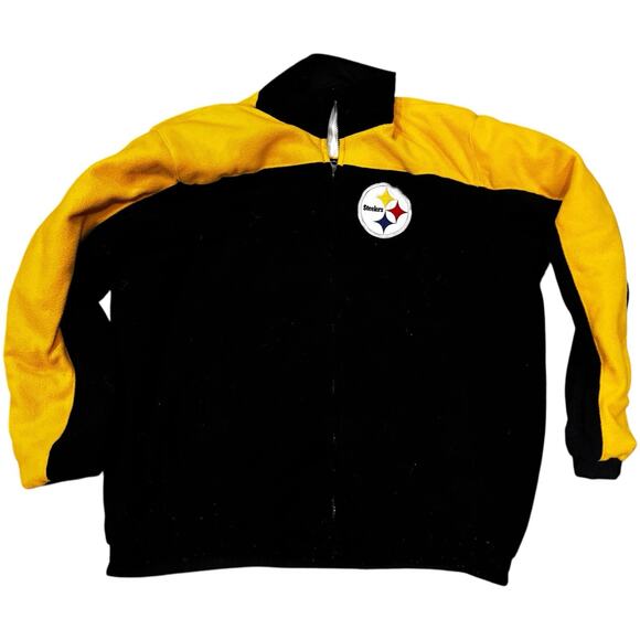 NFL Pittsburgh Steelers Vintage Reversible Fleece Jacket Block Men's Large - Picture 3 of 9